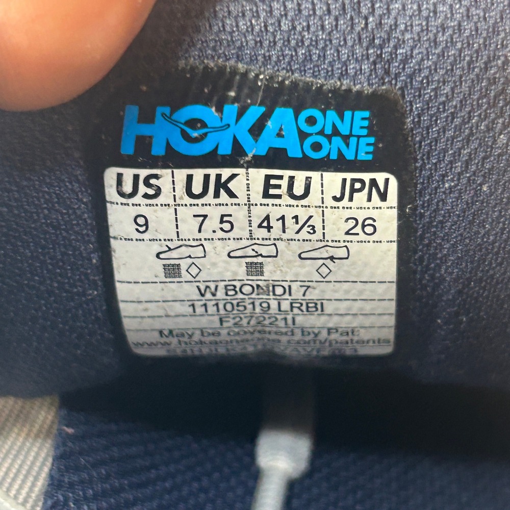 Hoka One One Bondi 7 Womens Size 9 Running Shoes Gray Orange 1110519 LRBI - Picture 5 of 9